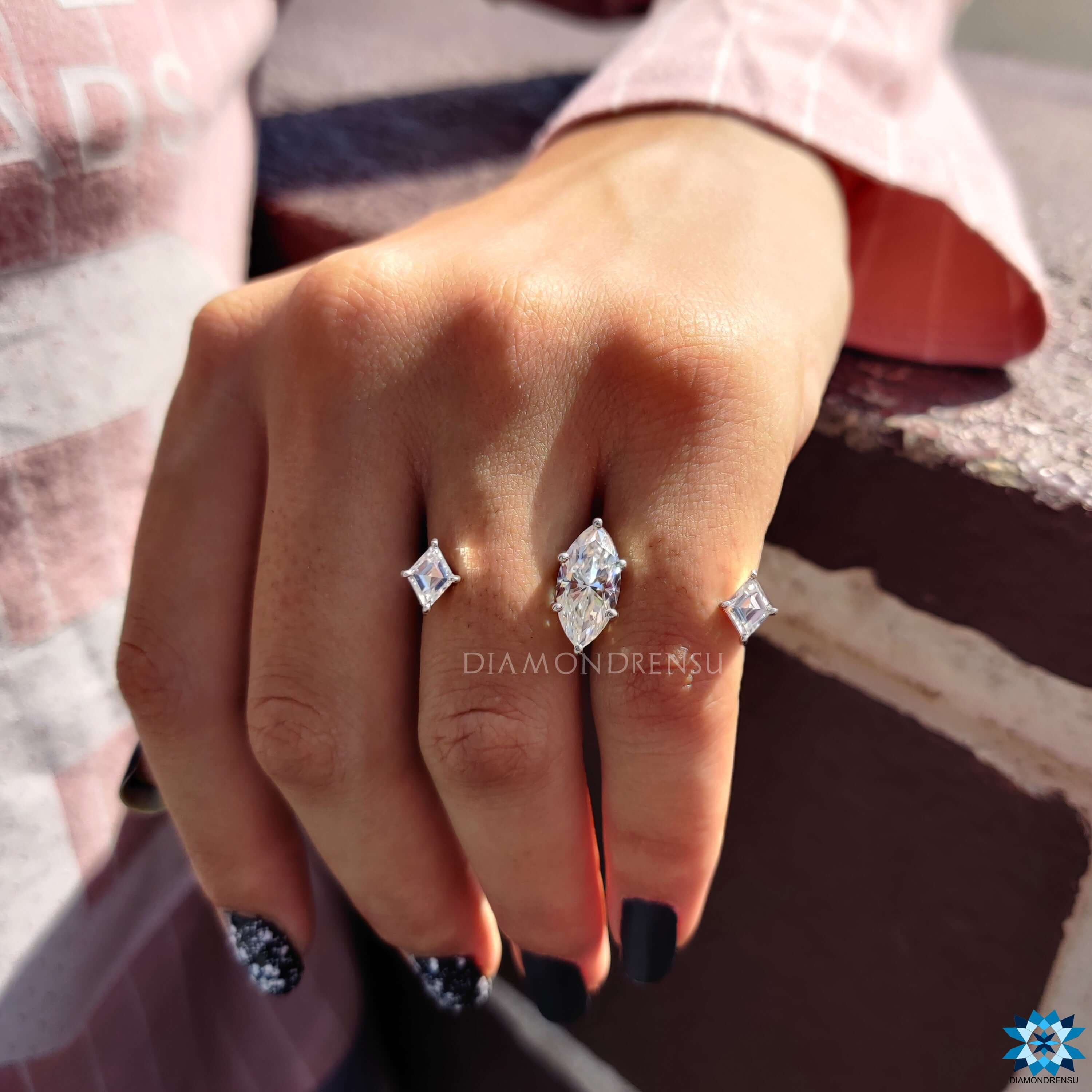 three stones engagement rings - diamondrensu