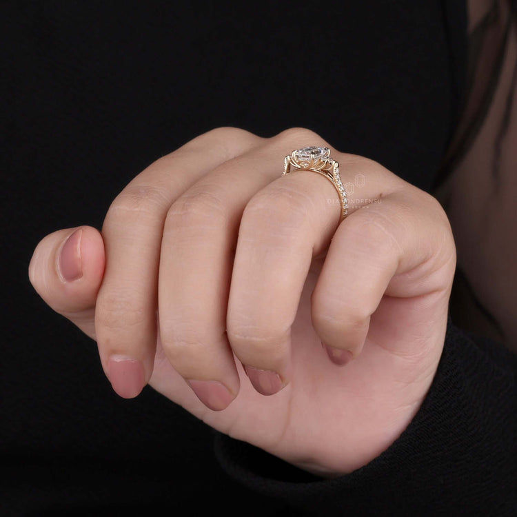 Unique pave set ring combining beauty and durability.