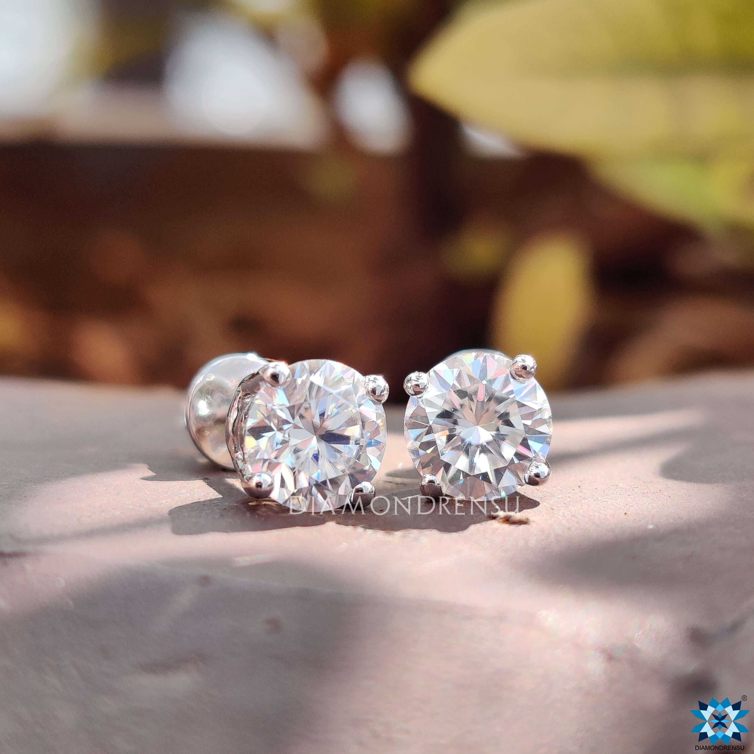 moissanite earrings screw back - diamondrensu