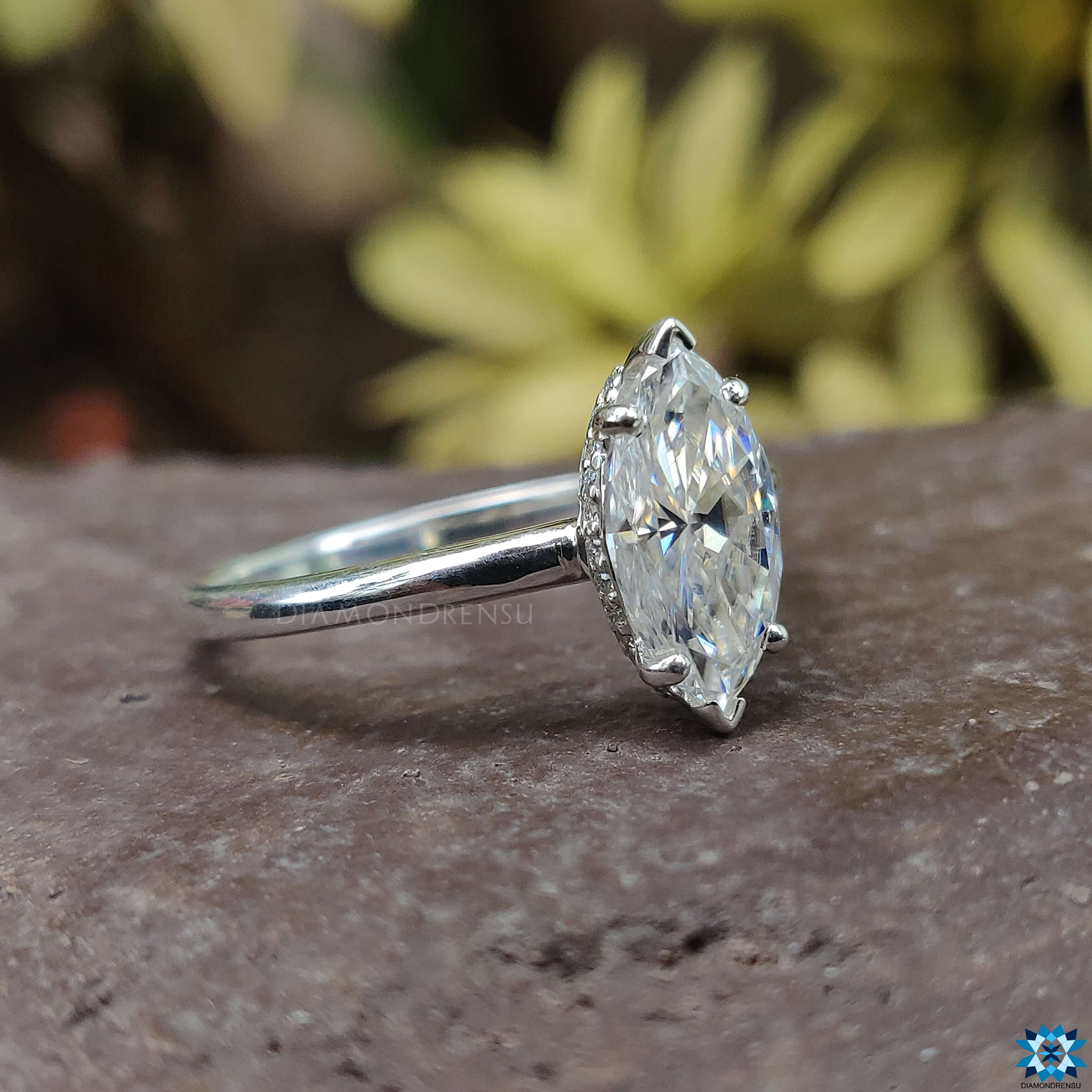 Hidden halo ring setting engagement ring hidden halo