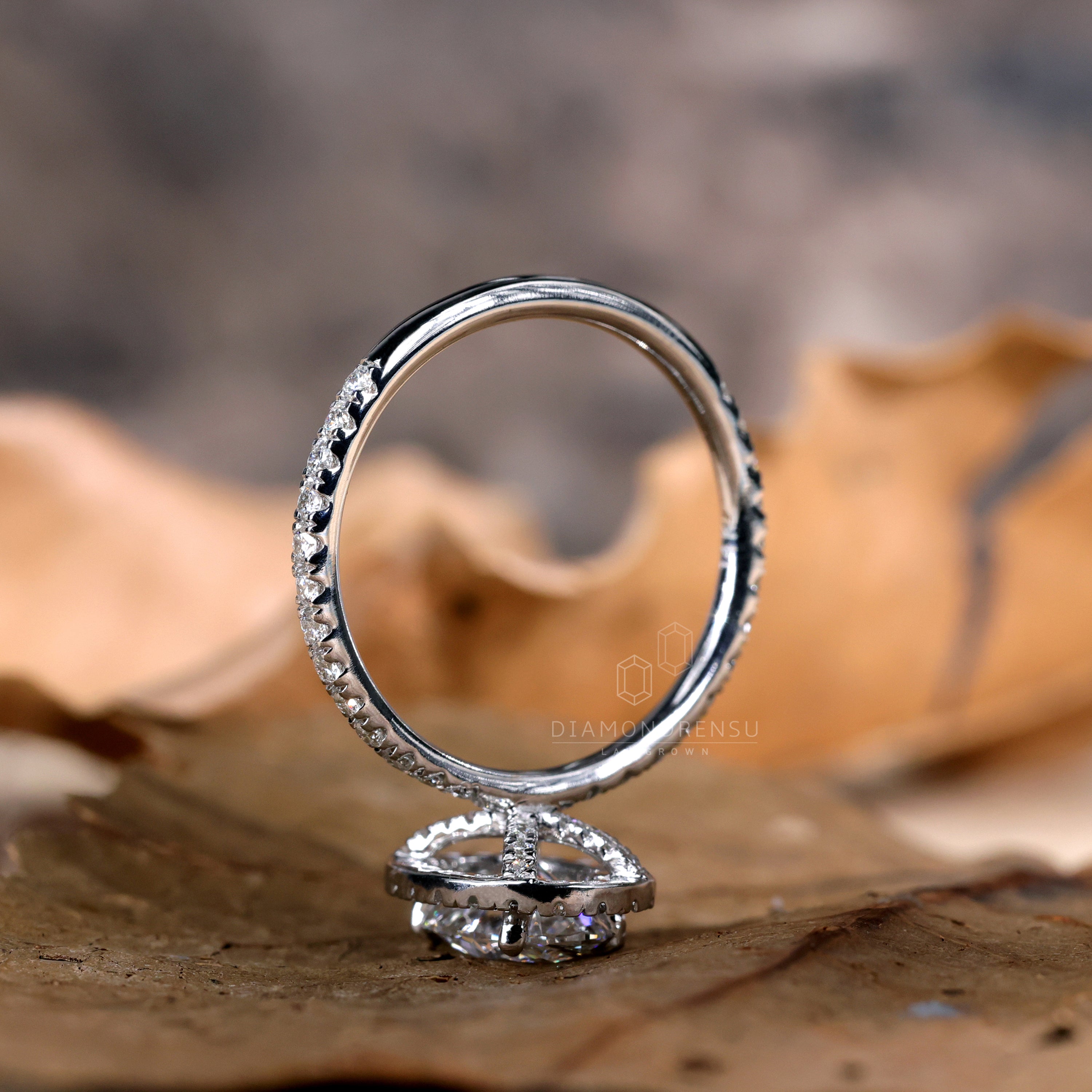 White Gold Halo Engagement Ring for a radiant and chic appeal.