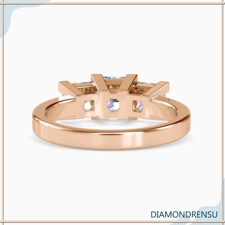 Lab grown diamond engagement ring with white gold finish.
