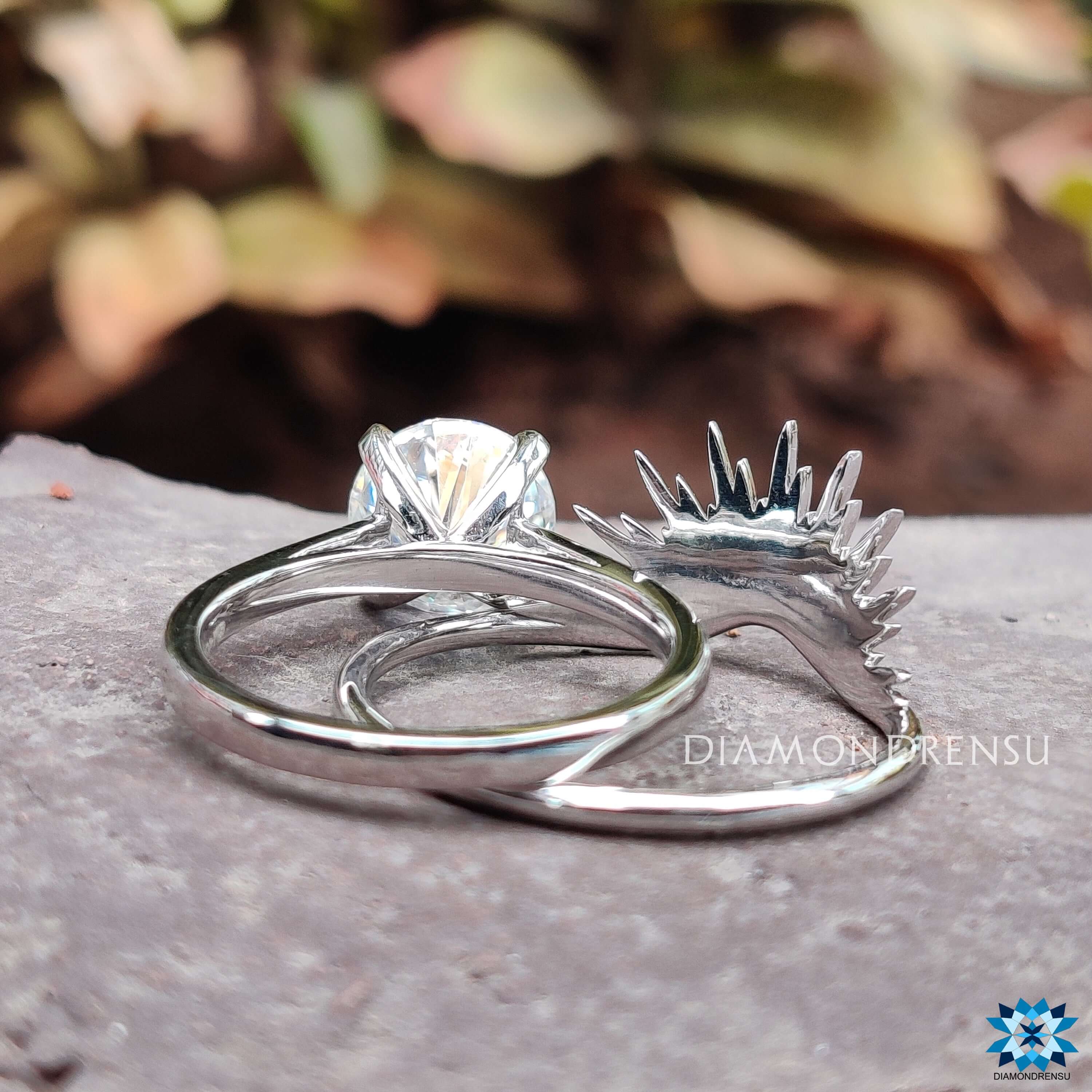 white gold bridal set - diamondrensu