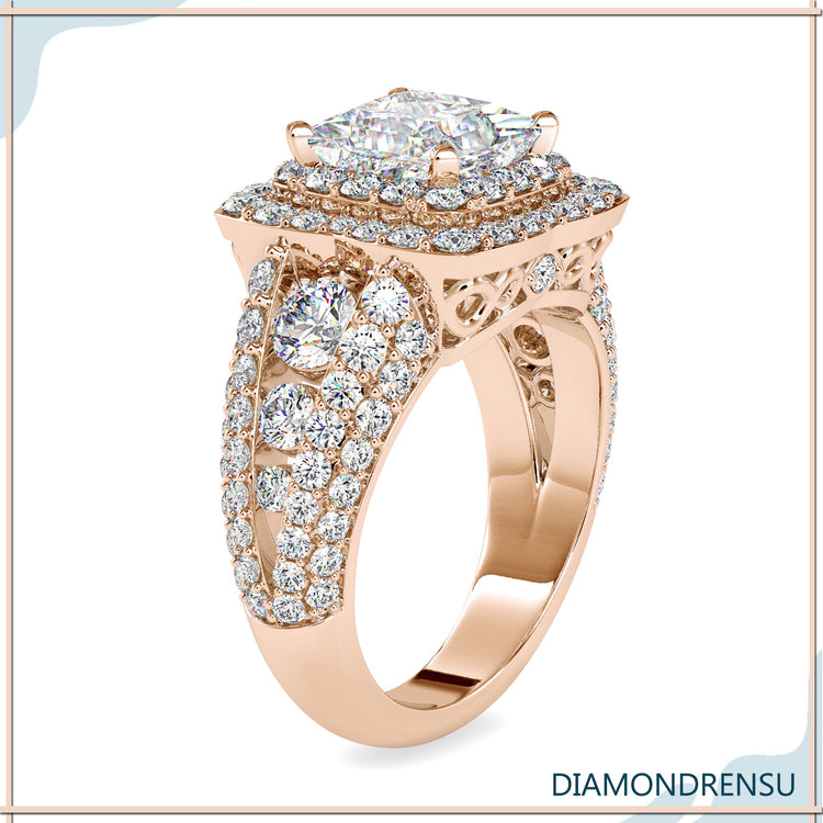 Handmade jewellery princess cut diamond ring.
