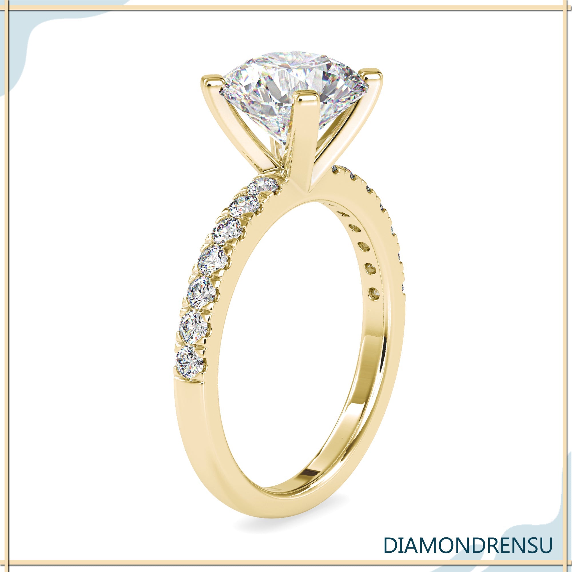 2 carat round cut diamond ring offering bold and radiant brilliance.
