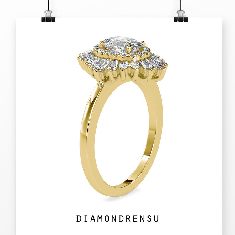 IGI certified lab grown diamond cluster ring.
