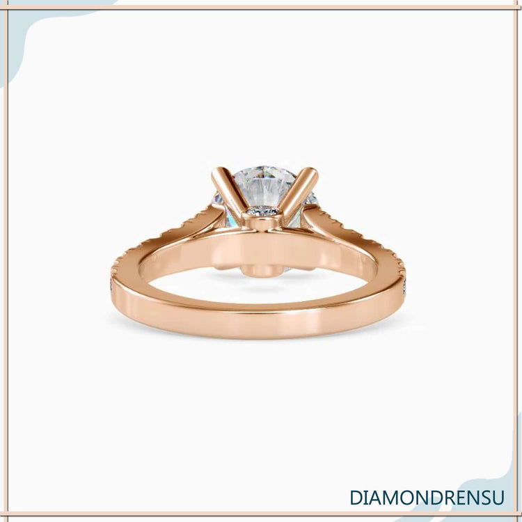 UK diamond ring with pave setting and handmade style.

