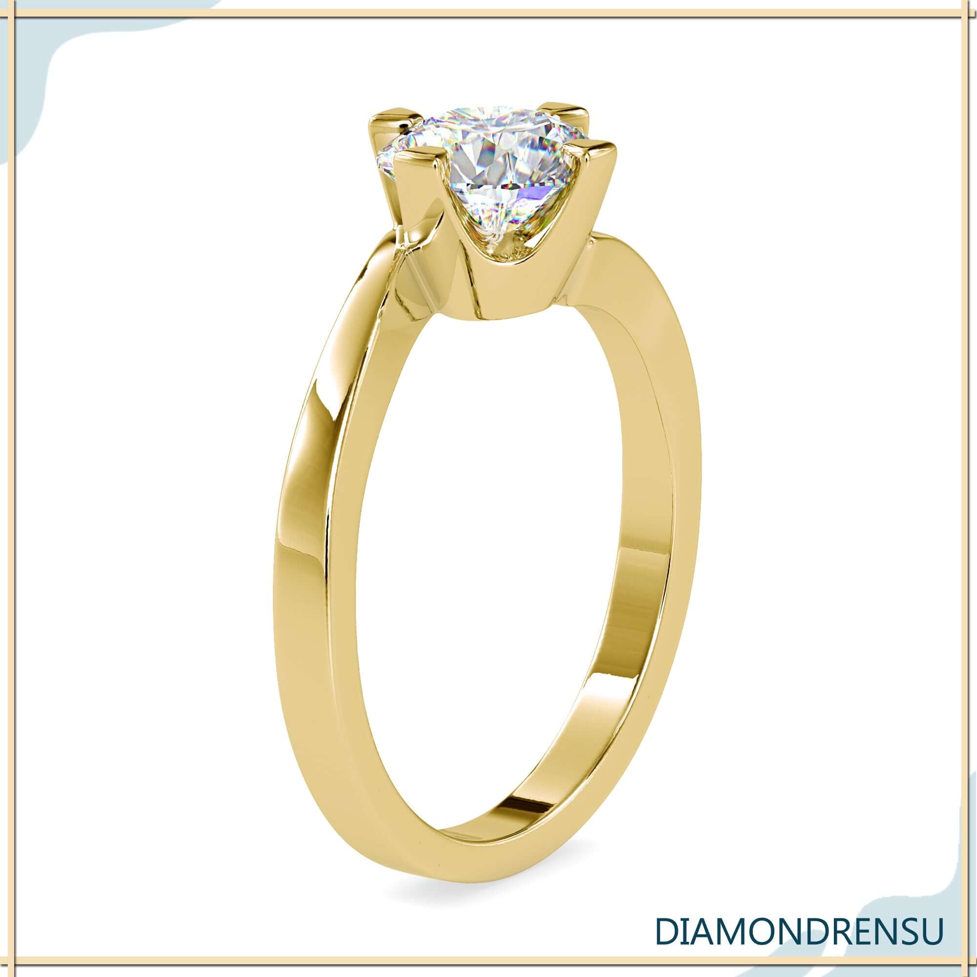 Simple solitaire engagement ring with timeless charm.
