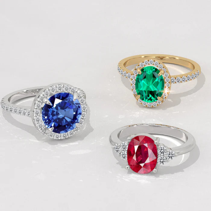 Natural Gemstone Engagement Rings, Birthstones Rings
