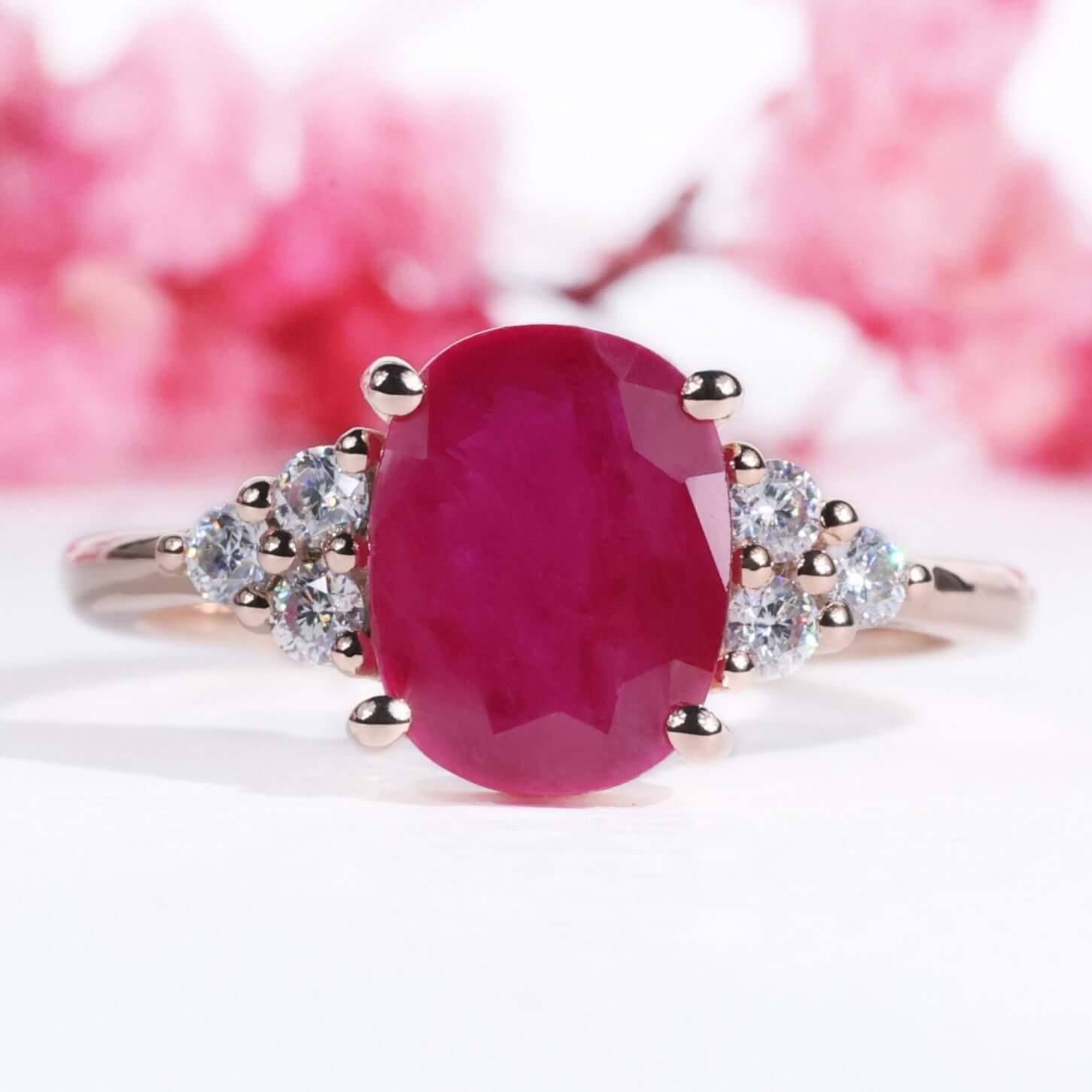 natural birthstone engagement ring