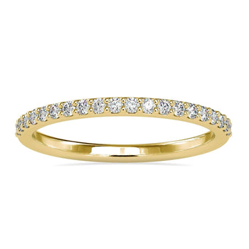 Classic diamond wedding band with round cut lab grown diamonds.
