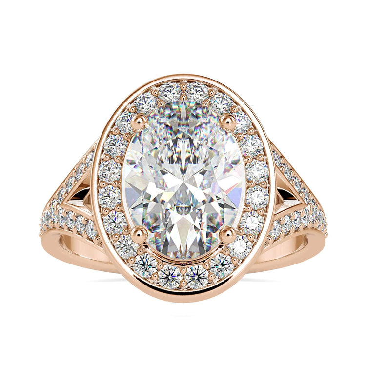 Halo tapered baguette diamond ring in UK style.
