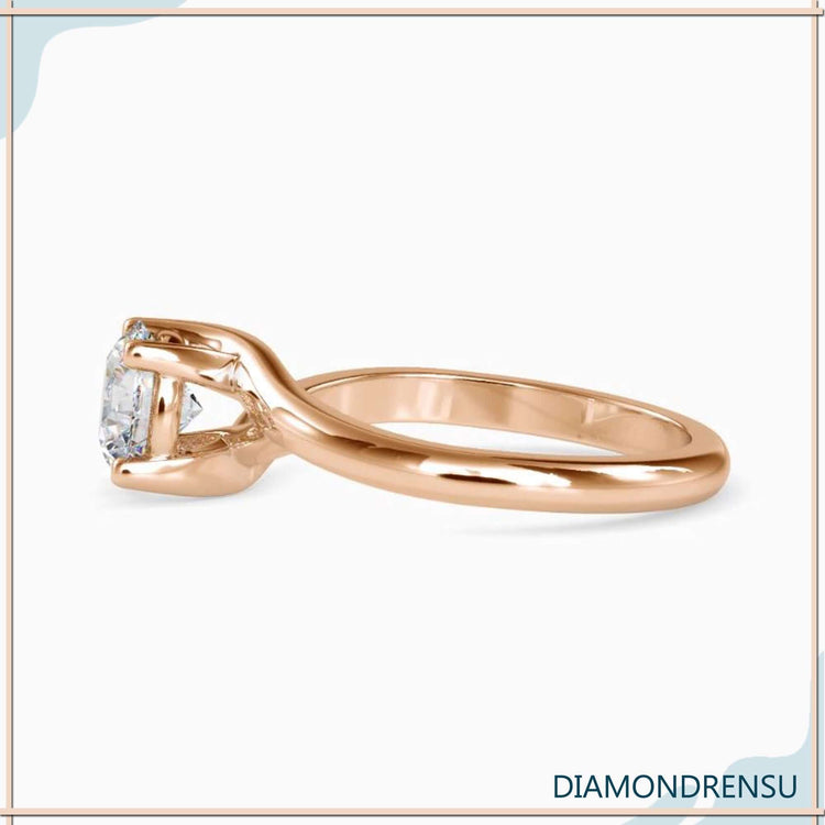 Designer ring featuring lab grown diamond and classic solitaire setting.
