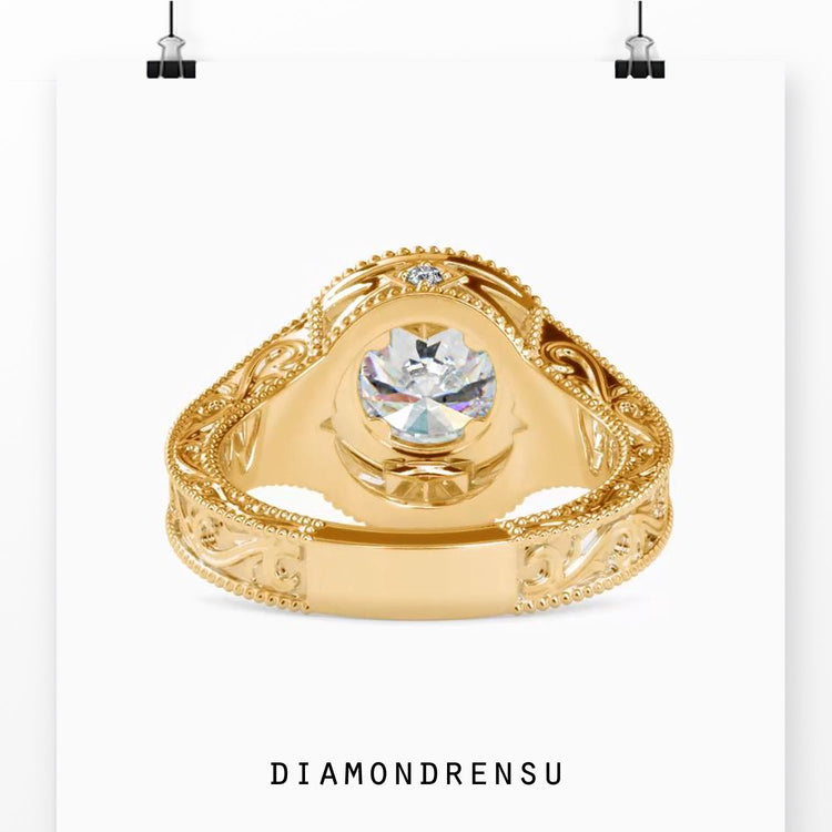 Handmade jewellery UK round cut diamond ring.
