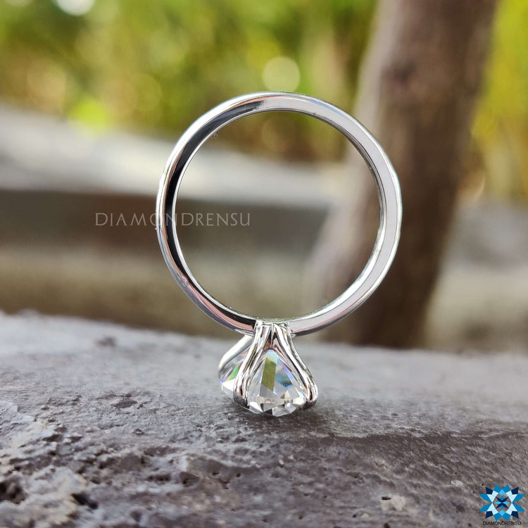 Buy handmade Moval old European cut moissanite ring online.
