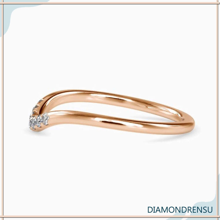 Handmade jewellery wedding band with lab grown stones.
