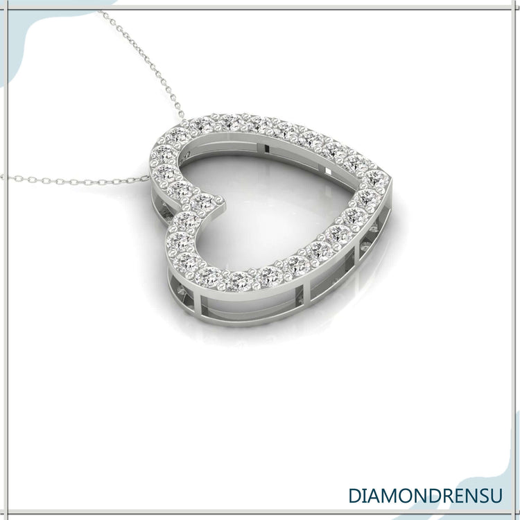 Lab Grown Diamond pendant in elegant heart-shaped setting.
