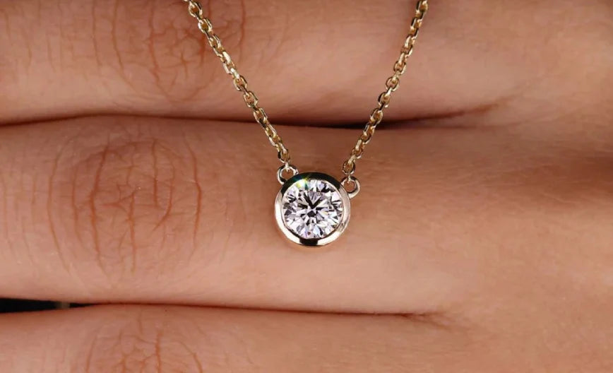 white gold bezel set pendant