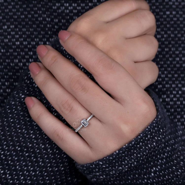 Exquisite diamond cut emerald ring for timeless elegance.