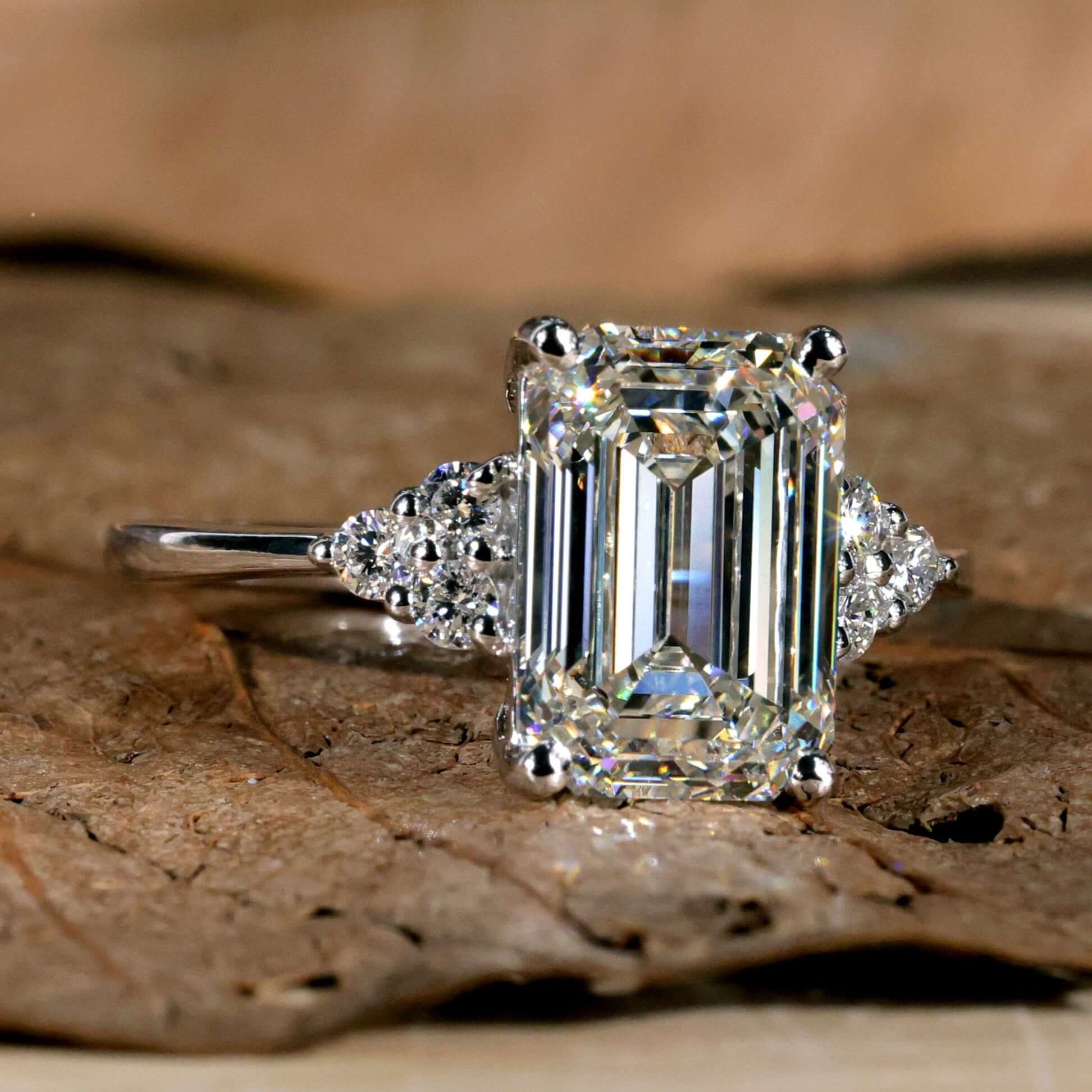 Elegant emerald cut diamond ring crafted with precision.