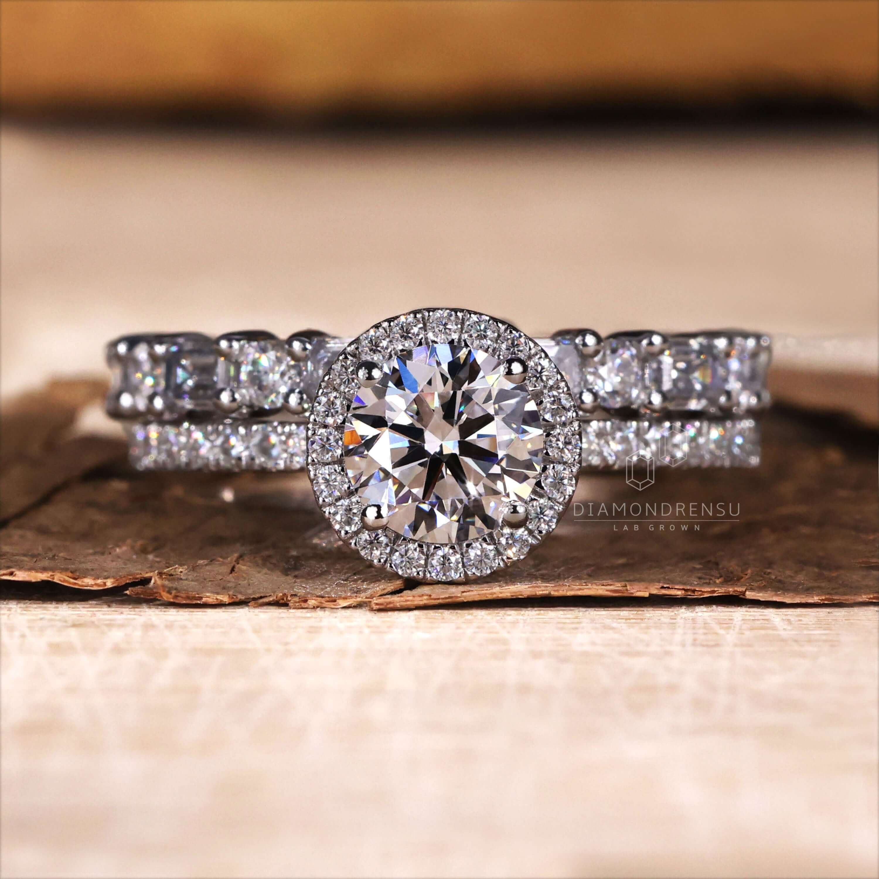 lab grown diamond wedding bridal set