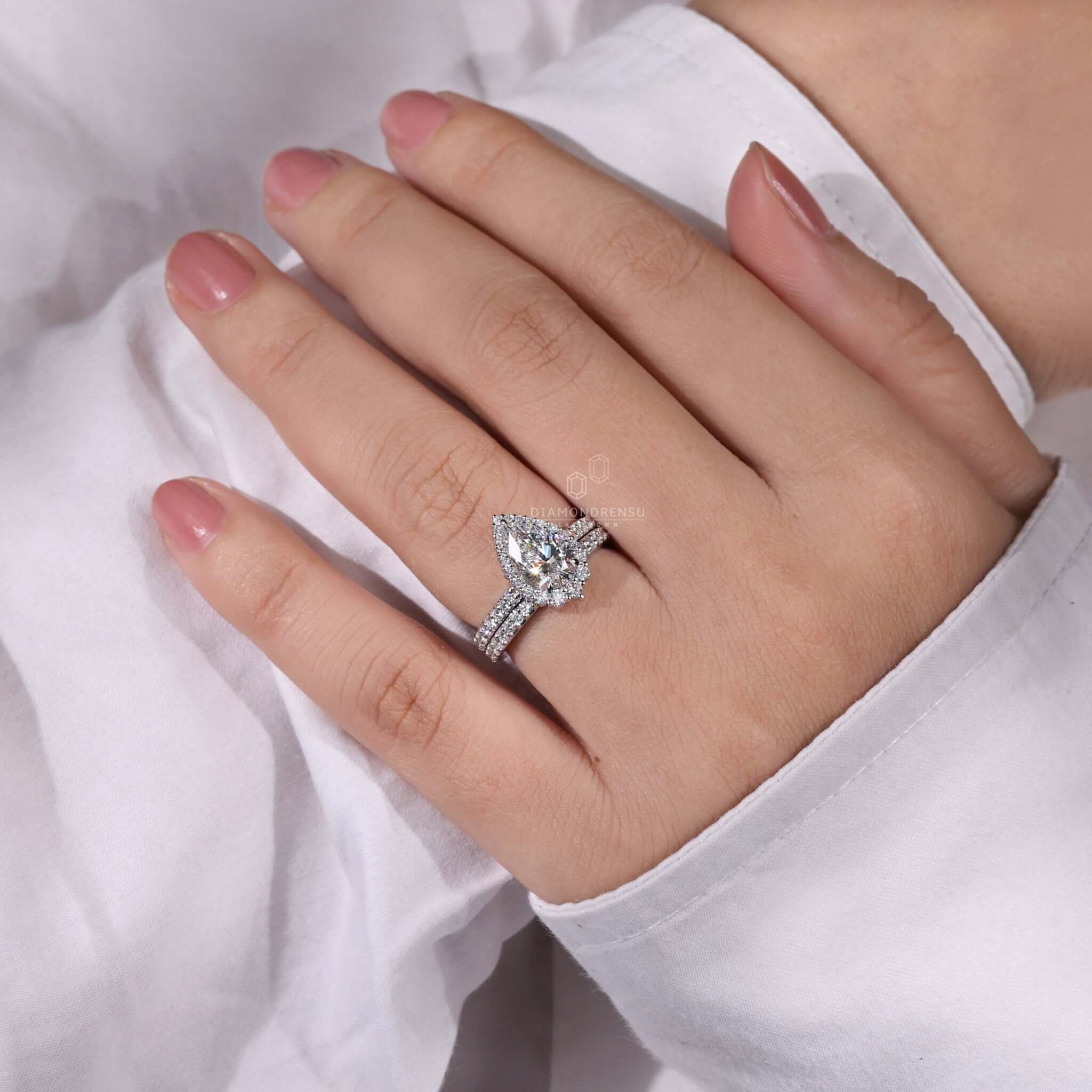 lab created diamond engagement ring