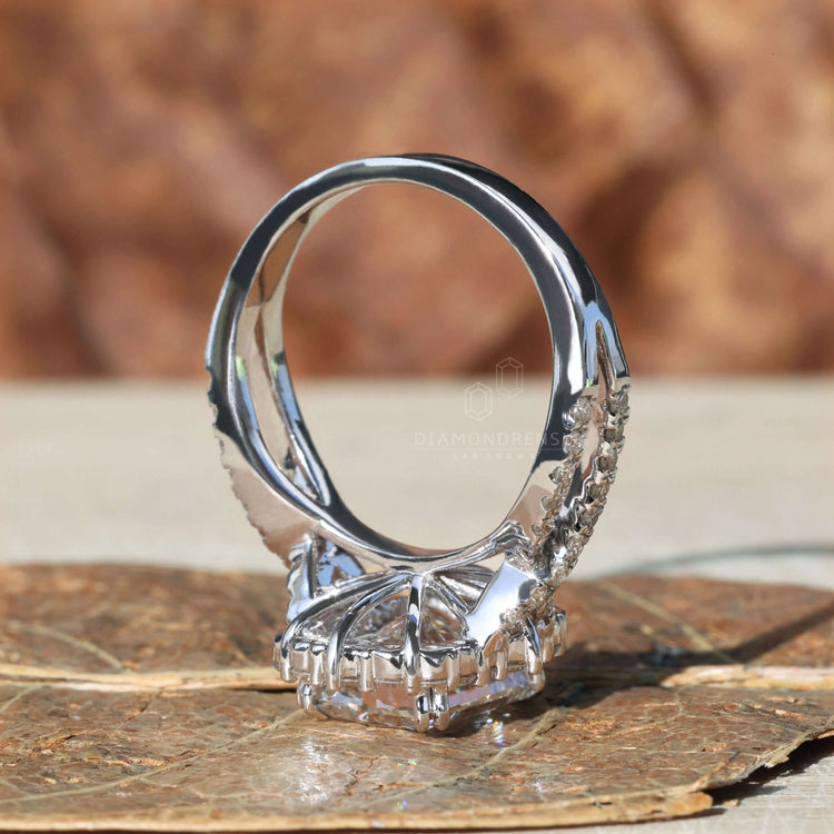Halo diamond engagement ring with breathtaking sparkle.