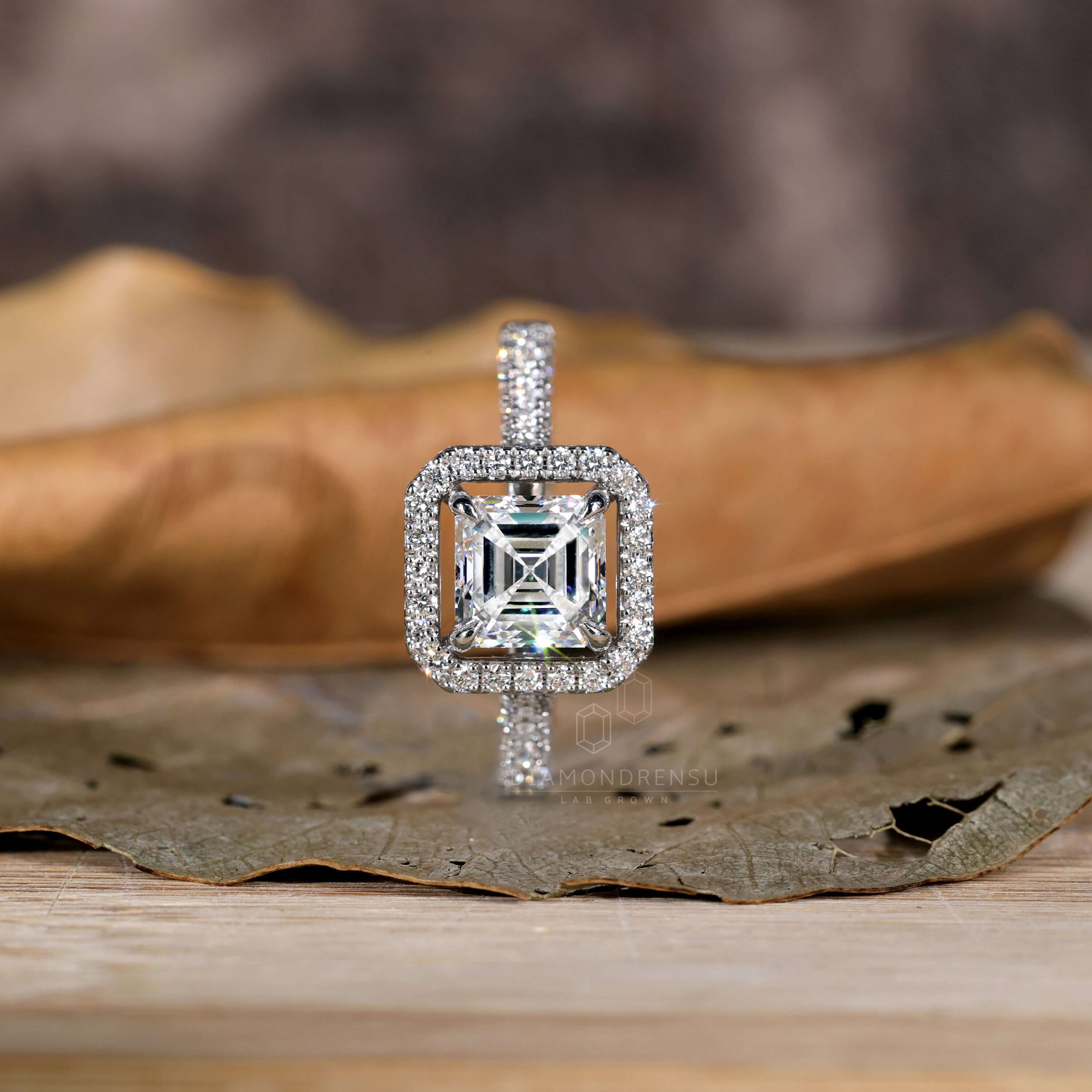 1 carat asscher cut solitaire ring designed for simplicity.