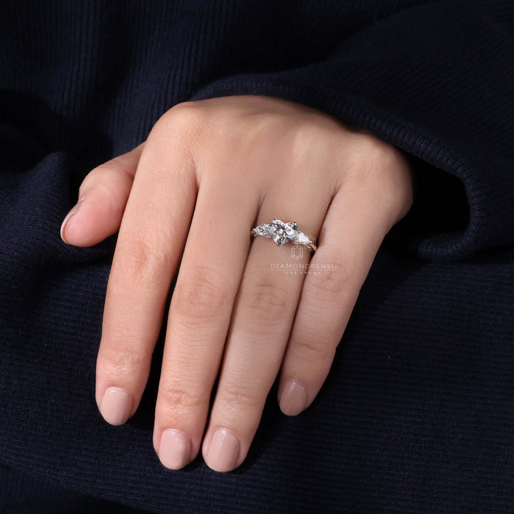 3 ring diamond style featuring unique artistry for timeless appeal.
