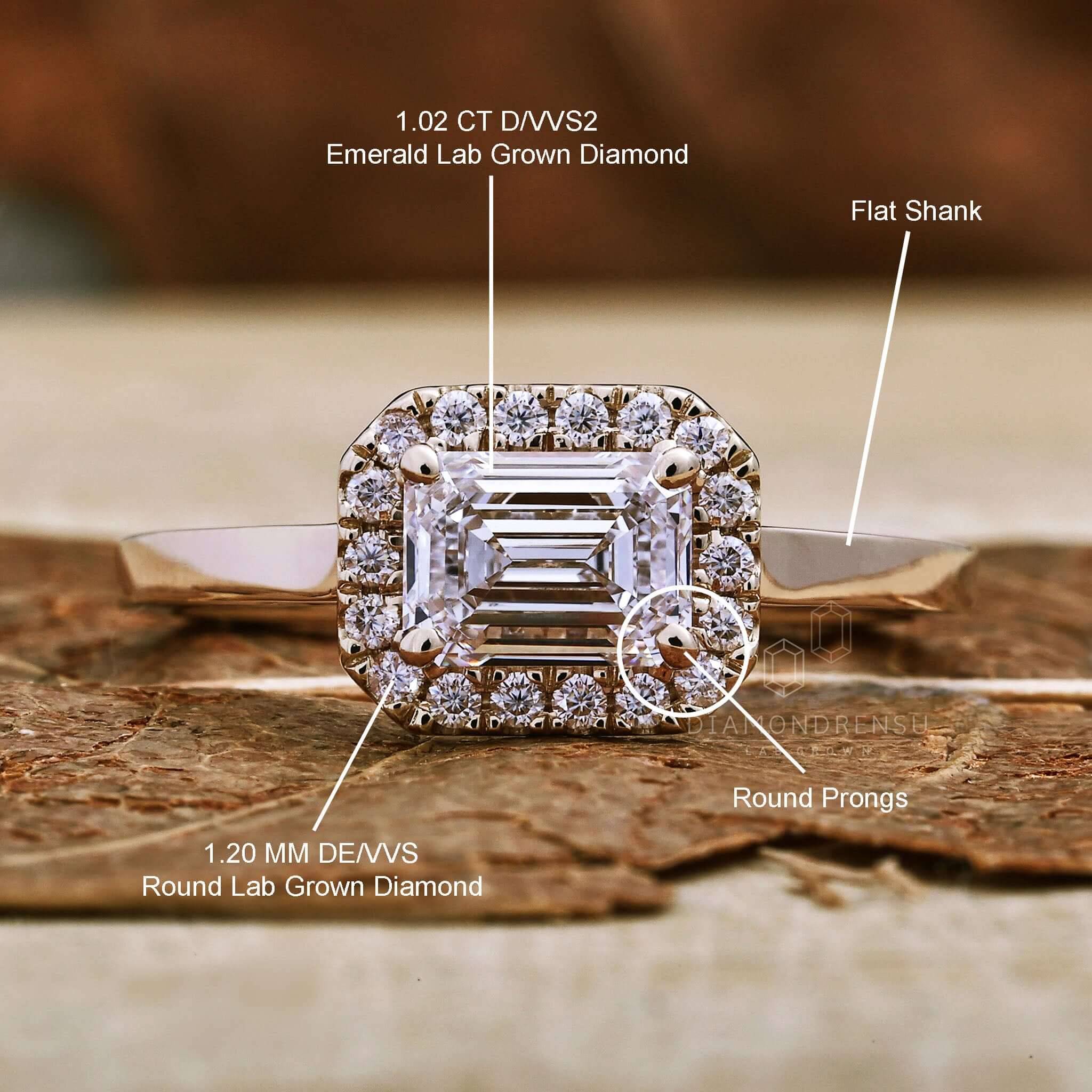 Cathedral setting ring with a timeless silhouette for engagement.
