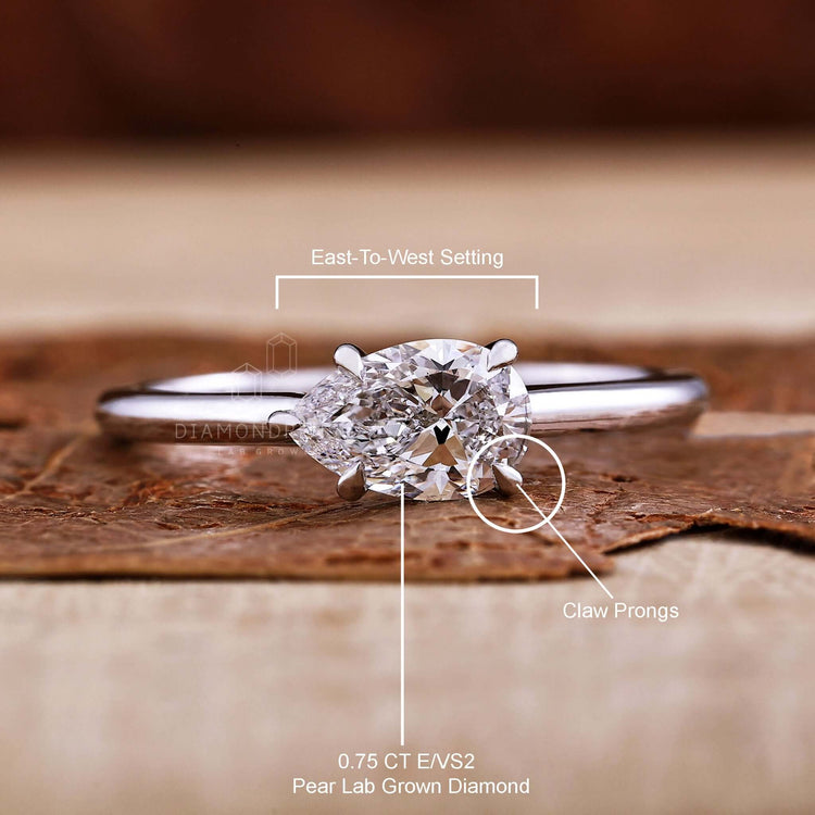 Unique engagement ring handmade with lab grown diamonds
