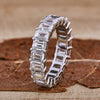 Emerald Cut Lab Grown Diamond Wedding Band, Diamond Eternity Band