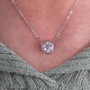 round cut diamond pendant