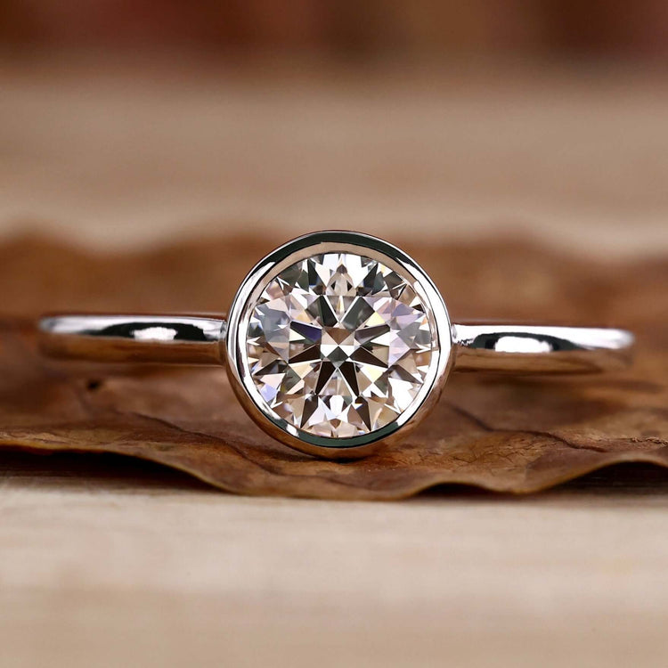 Bezel engagement ring with a sleek and elegant design.