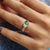 Marquise engagement ring UK Marquise Dark Green Color two tone ring