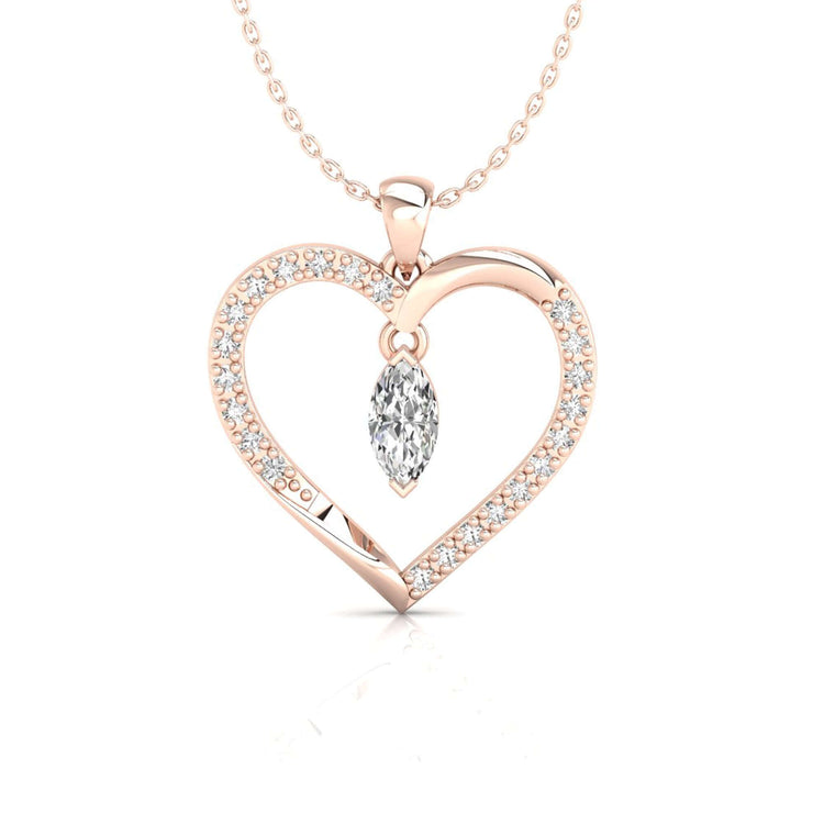 Heart shape pendant from Diamondrensu UK with fine diamond detail.
