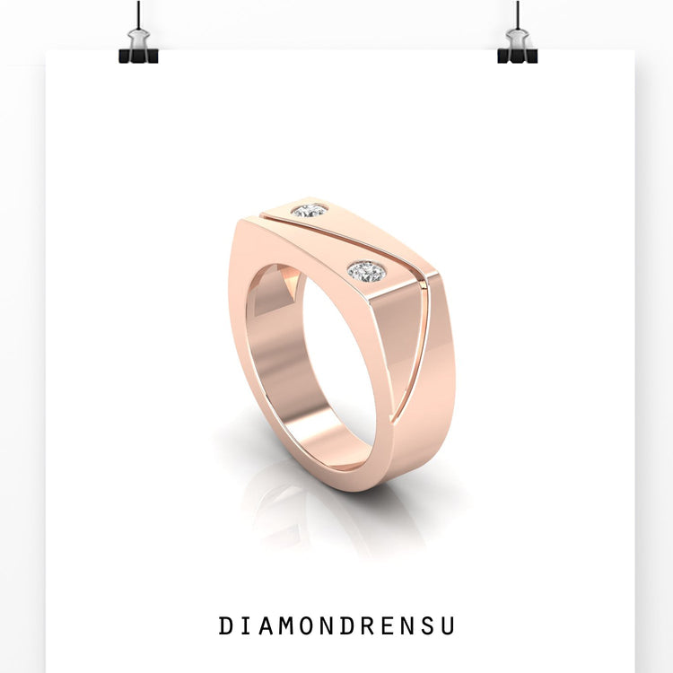 Diamond wave ring UK with wave stacking men's ring shape.
