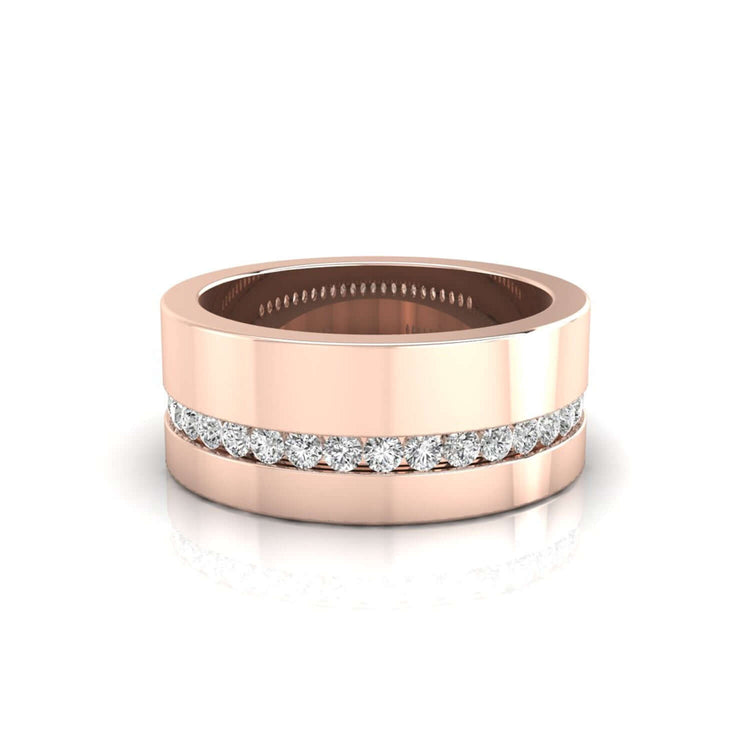 Buy mens wedding ring with thick diamond wedding band style.
