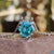 cyan blue moissanite pendant