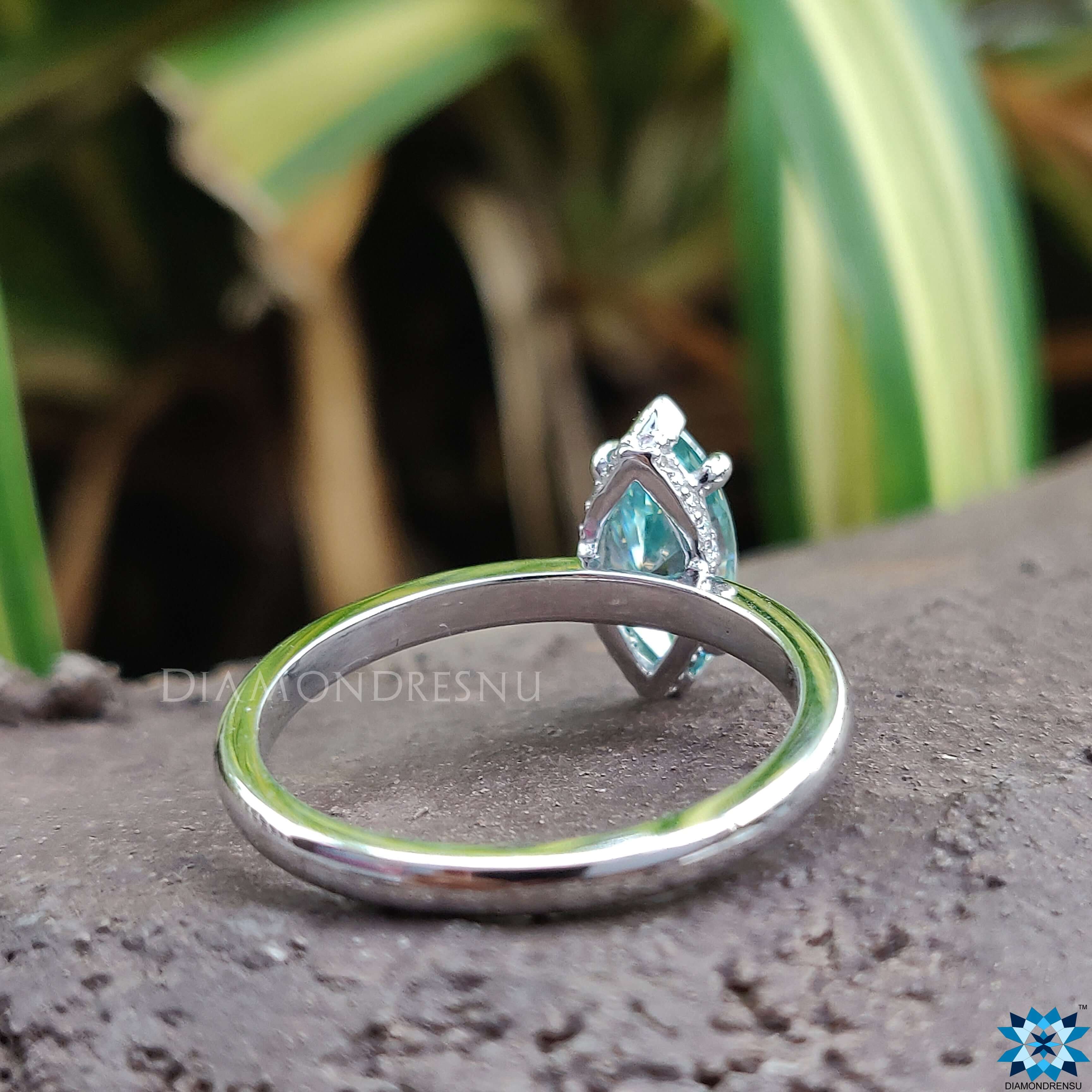 Cyan blue ring with Buy engagement ring
