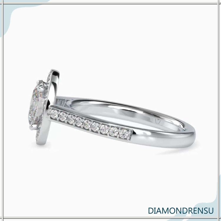 UK engagement ring with white gold channel set band.
