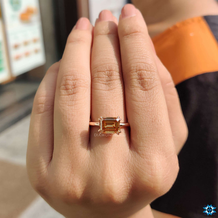 Custom engagement ring in rose gold.
