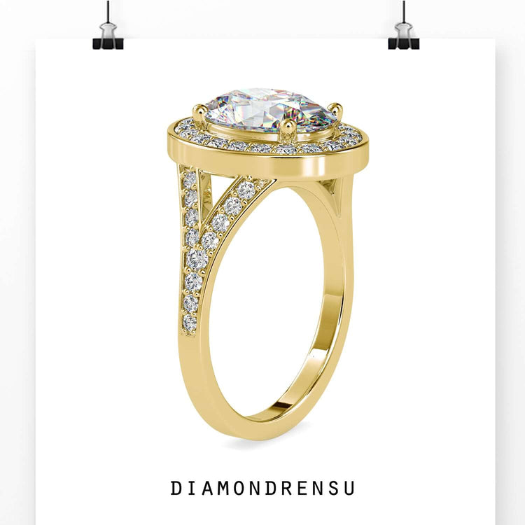 Custom design oval cut diamond ring UK made.
