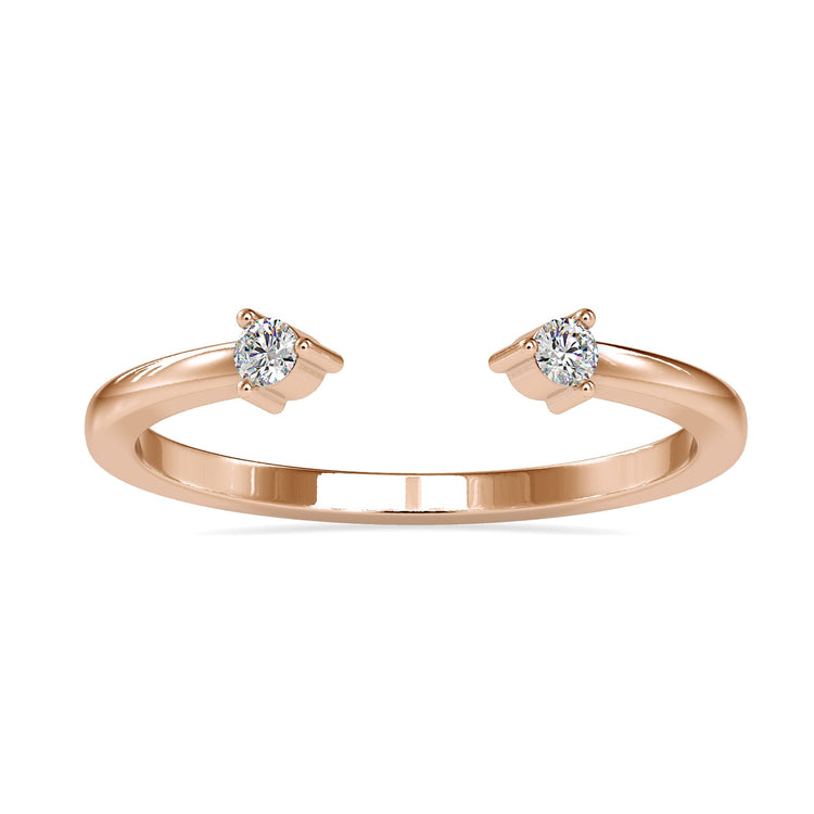 UK diamond wedding band with unique open gap design.
