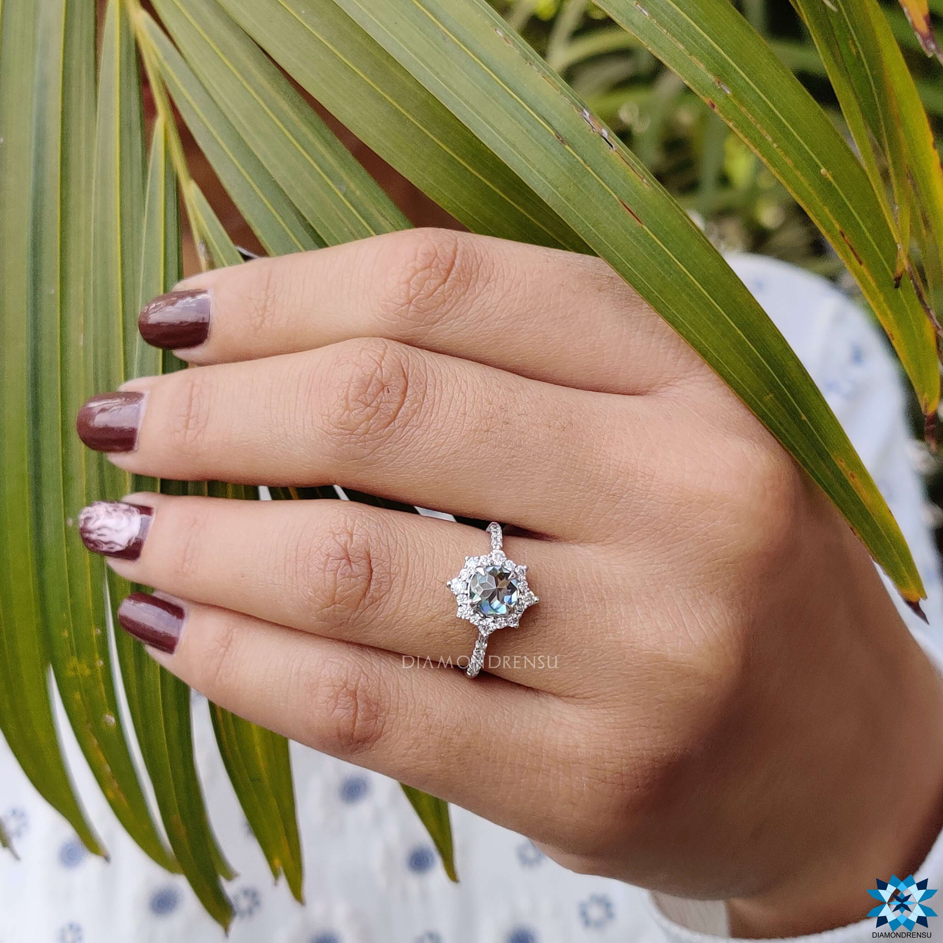 Gold Cluster Ring with Pave Setting Ring.