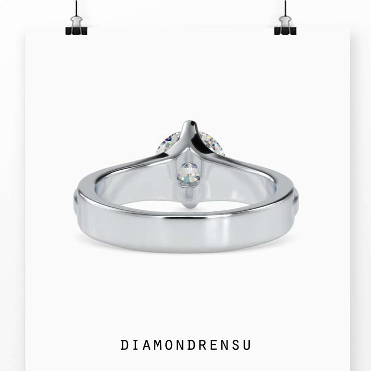 Rose gold ring with IGI certified round cut lab grown diamond.
