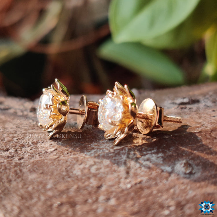 moissanite earrings screw back - diamondrensu