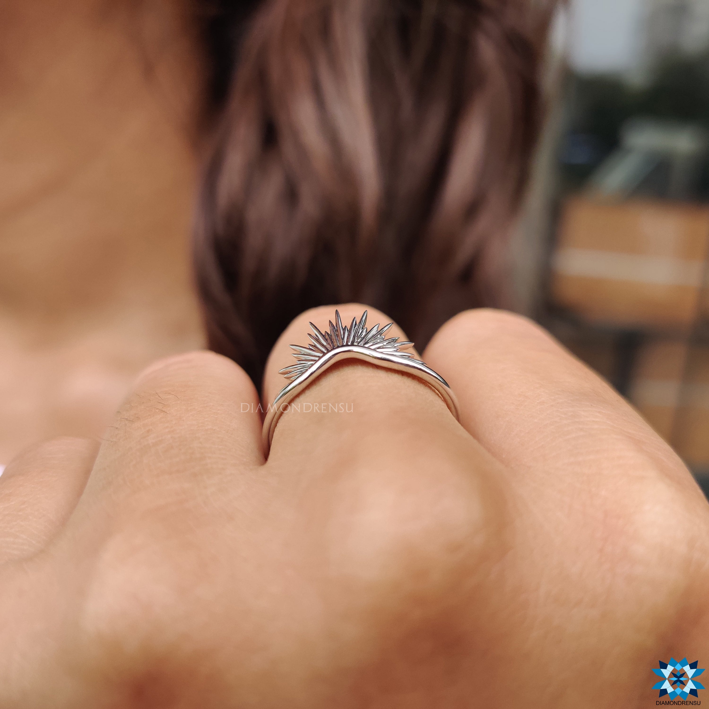 Wedding bands curved for a flawless fit alongside your engagement ring.