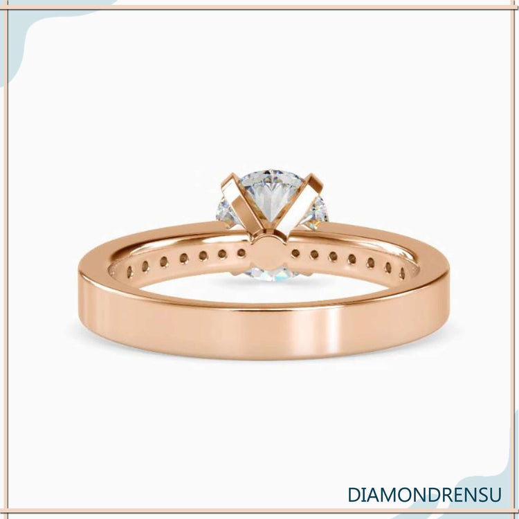 Lab grown diamond with channel set white gold band, perfect as a Diamondrensu UK Engagement Ring.
