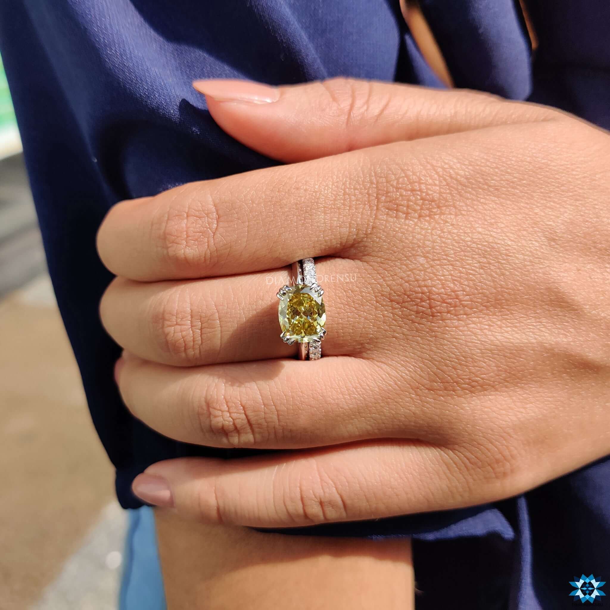 canary yellow moissanite bridal set